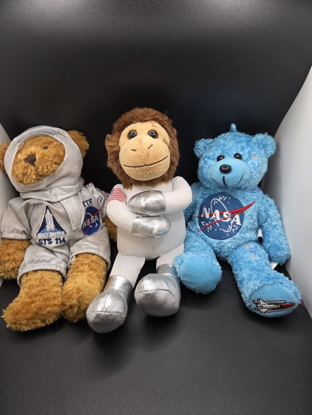 Nasa Themed Petting Zoo Blue Plush Bear - Soft Space-Themed Kids Toy